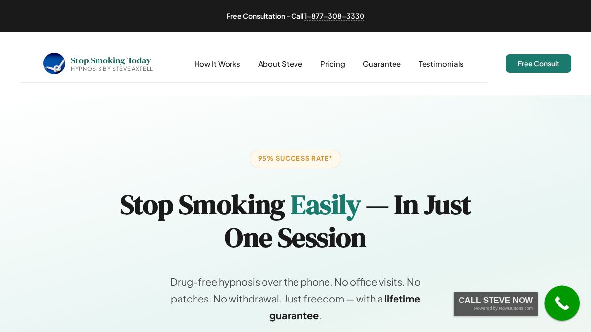 Screenshot of the Stop Smoking Today website