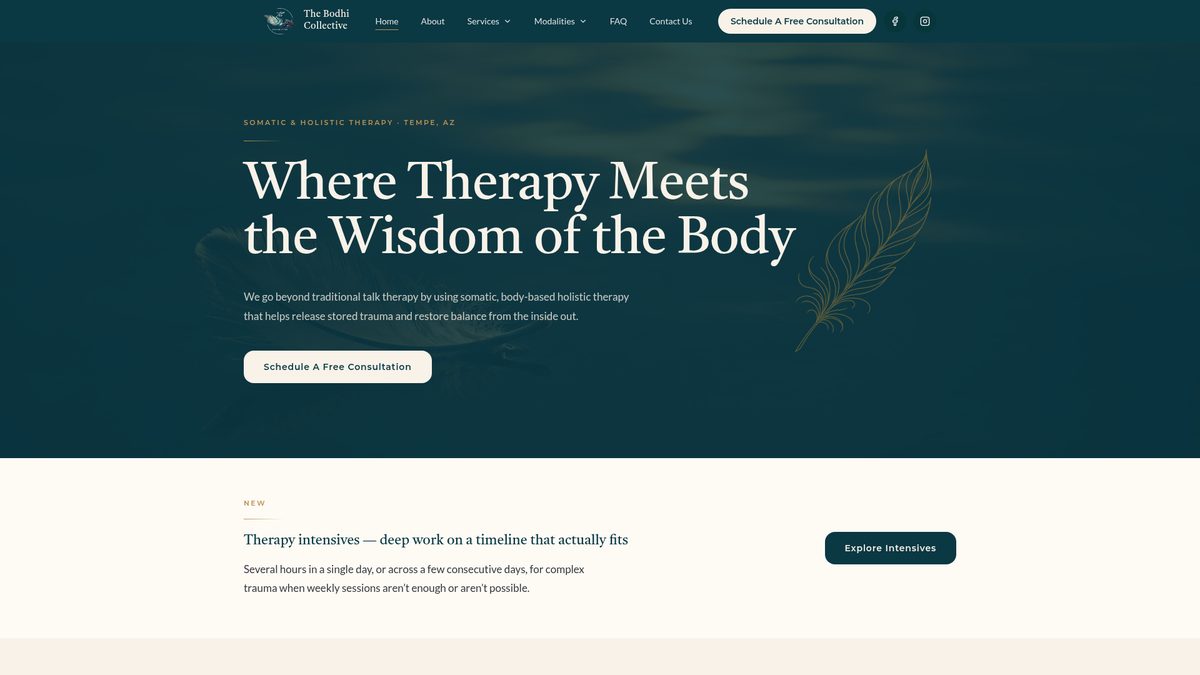 Screenshot of the The Bodhi Collective website